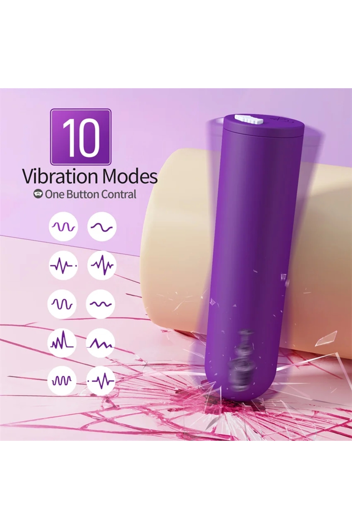 [MOR] Çok Fonksiyonlu – 10 Titreşim Modu – USB Şarjlı Minimal Kurşun Vibratör