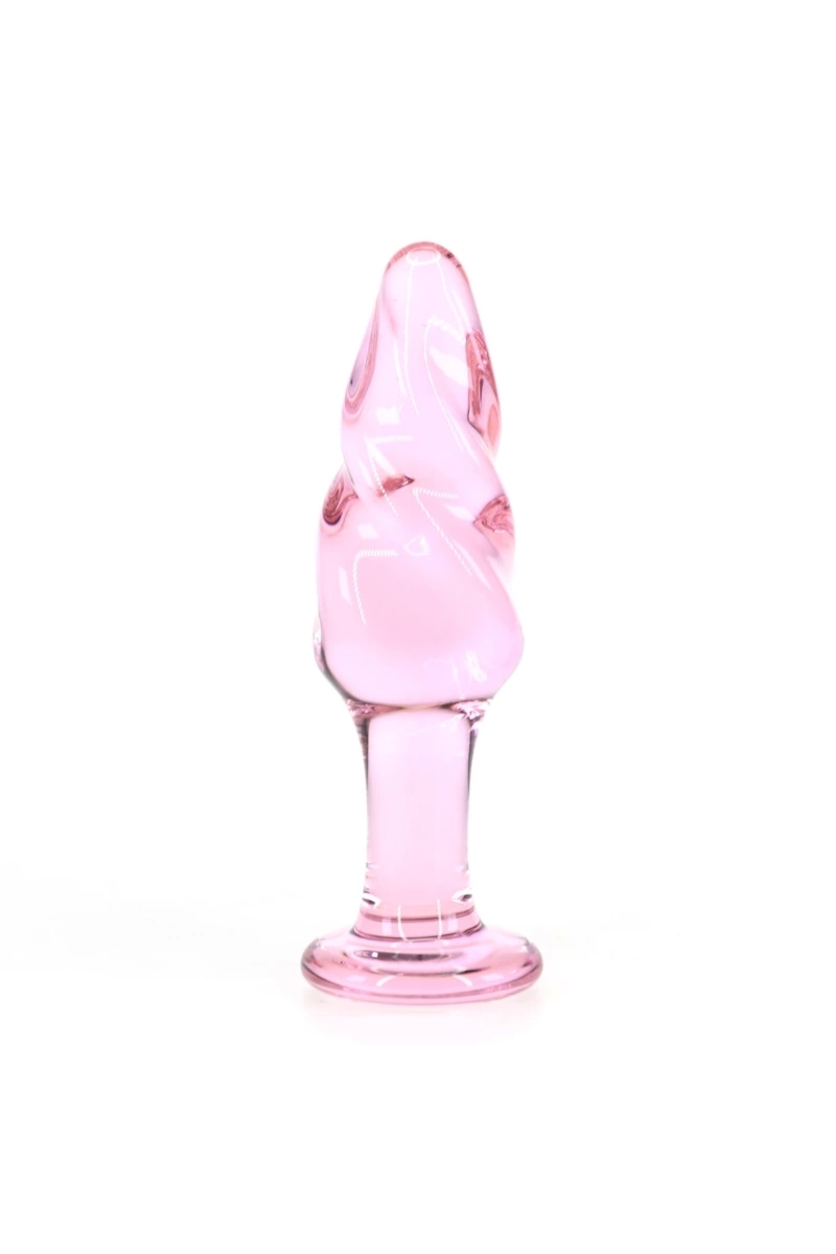 Pembe Desenli Cam Anal Tıkaç Plug