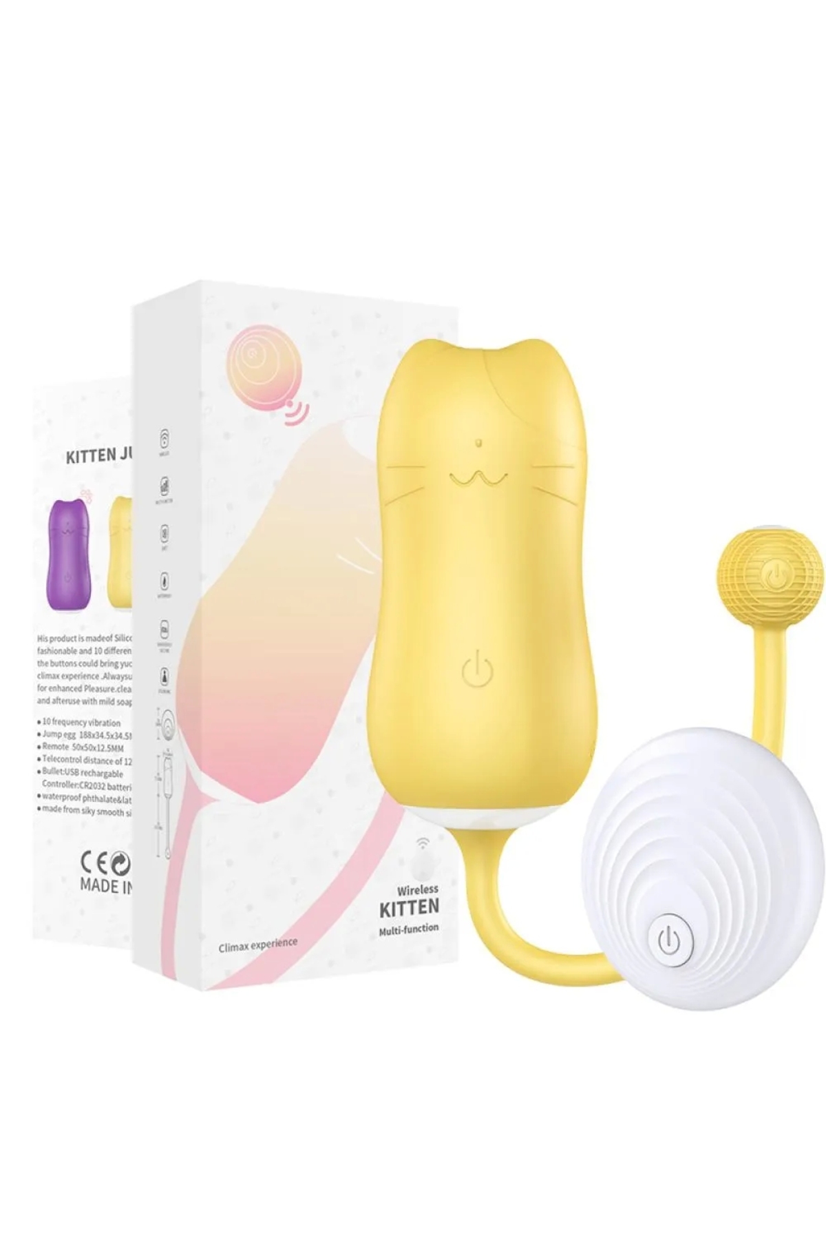 Uzaktan Kumandalı – 10 Titreşim Modu – Çok Fonksiyonlu Wireless Vibratör [sari]